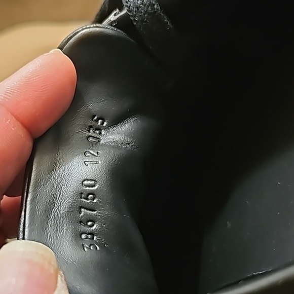 Gucci Ace Black Leather Python Embossed Leather Lace Up Sneakers Men size12 - Picture 5 of 7